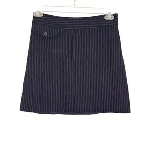 Banana Republic Womens Wool Blend Preppy Black Pinstripe Skirt Size 4 Academia ￼